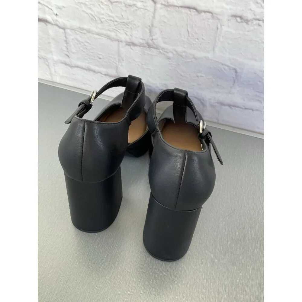Pop Women Black Block Heel Platform Y2K Mary Jane Dress Shoes Size 9M - Picture 7 of 10